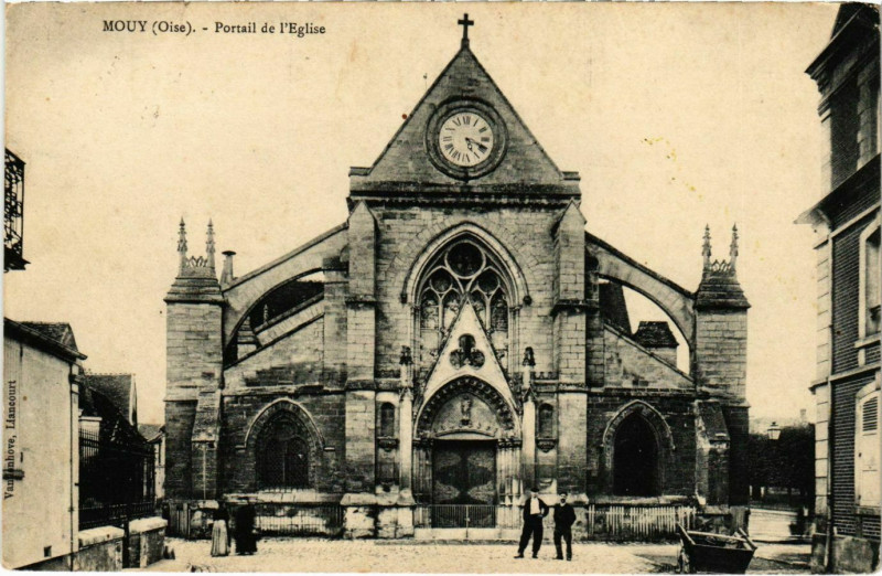 Carte postale ancienne Mouy - Portail de l'Eglise à Mouy