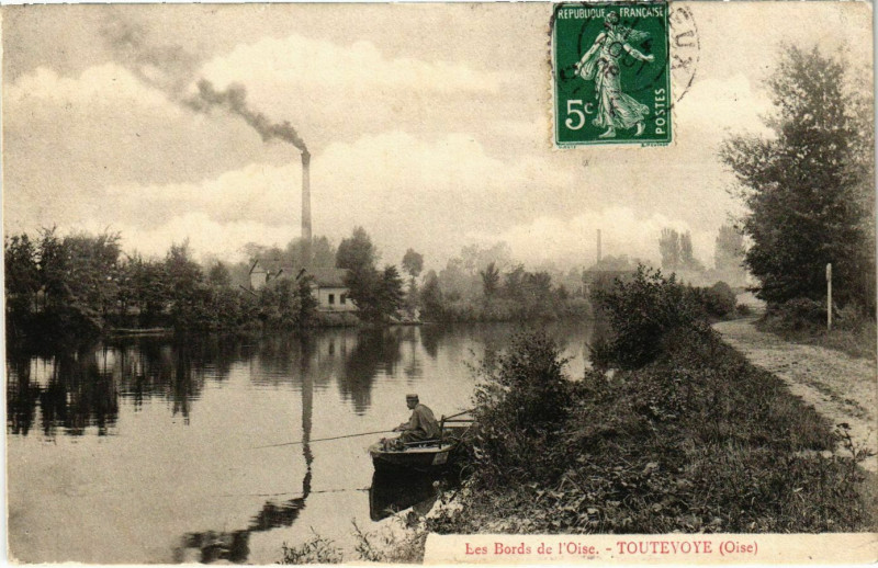 Carte postale ancienne Toutevoye - Les Bords de l'Oise