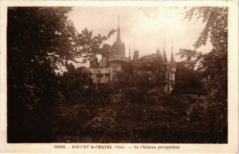 Carte postale ancienne Mouchy-le-Chatel - Le Chateau Perspective à Mouchy-le-Châtel