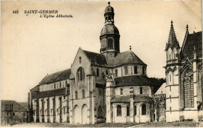 Carte postale ancienne Saint-Germer-de-Fly - L'Eglise Abbatiale à Saint-Germer-de-Fly