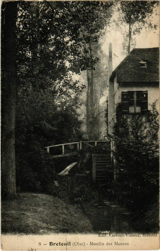 Carte postale ancienne Breteuil - Moulin des Moines à Breteuil