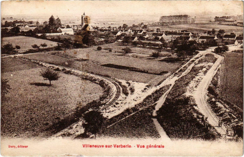 Carte postale ancienne Verberie - Villeneuve-sur-Verberie - Vue Generale à Verberie