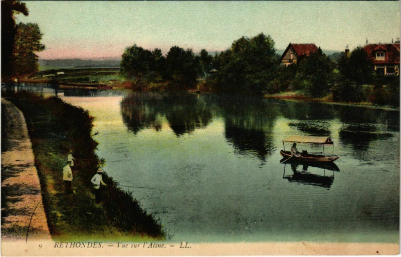 Carte postale ancienne Rethondes - Vue sur l'Aisne à Rethondes