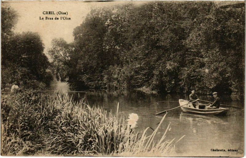 Carte postale ancienne Creil - Le Bras de l'Oise à Creil