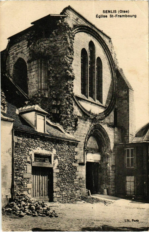 Carte postale ancienne Senlis - Eglise Saint-Frambourg à Senlis