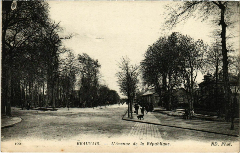 Carte postale ancienne Beauvais - L'Avenue de la Republique à Beauvais