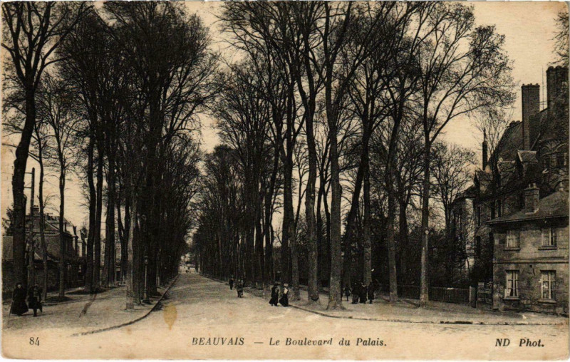 Carte postale ancienne Beauvais - Le Boulevard du Palais à Beauvais