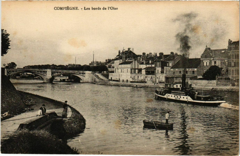 Carte postale ancienne Compiegne - Les Bords de l'Oise à Compiègne