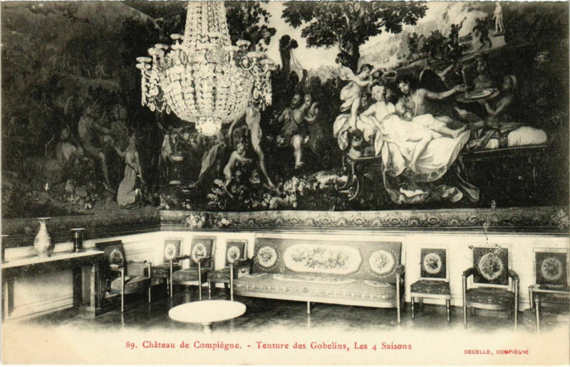 Carte postale ancienne Compiegne - Chateau de Compiegne - Tenture des Gobelins à Compiègne