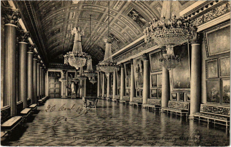 Carte postale ancienne Compiegne - Palais de Compiegne - La Salle des Fetes à Compiègne