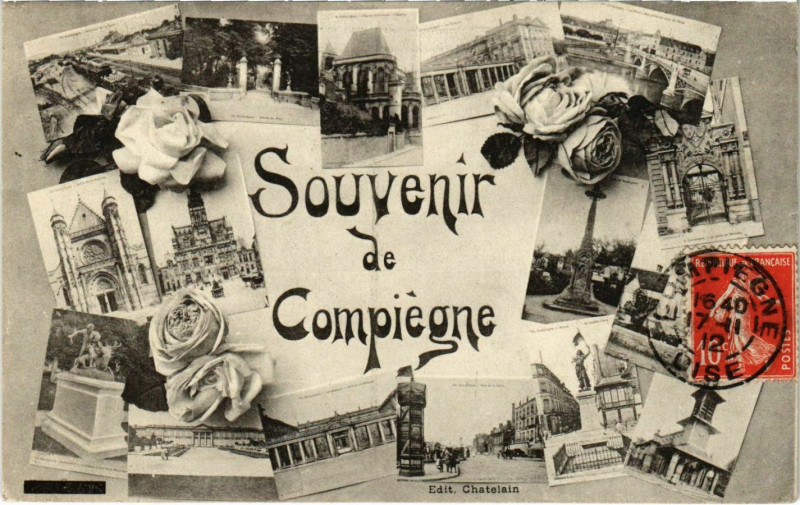 Carte postale ancienne Compiegne - Souvenir de Compiegne - Scenes à Compiègne