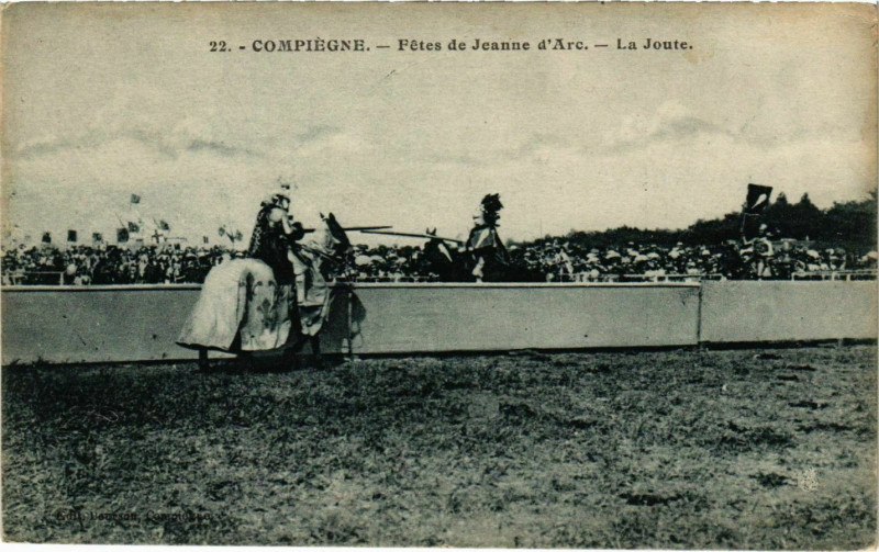 Carte postale ancienne Compiegne - Fetes de Jeanne d'Arc - La Joute à Compiègne