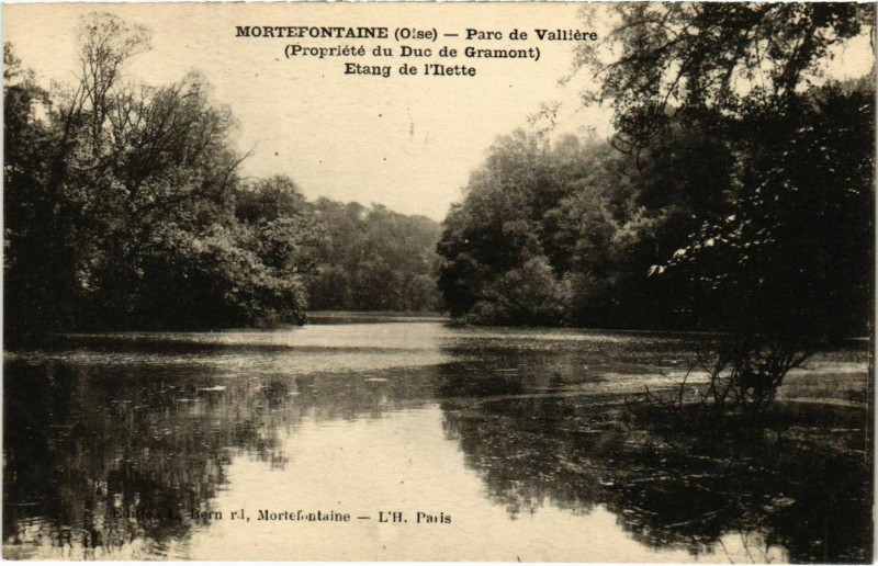 Carte postale ancienne Mortefontaine- Parc de Valliere,Etang de l'Ilette France à Mortefontaine