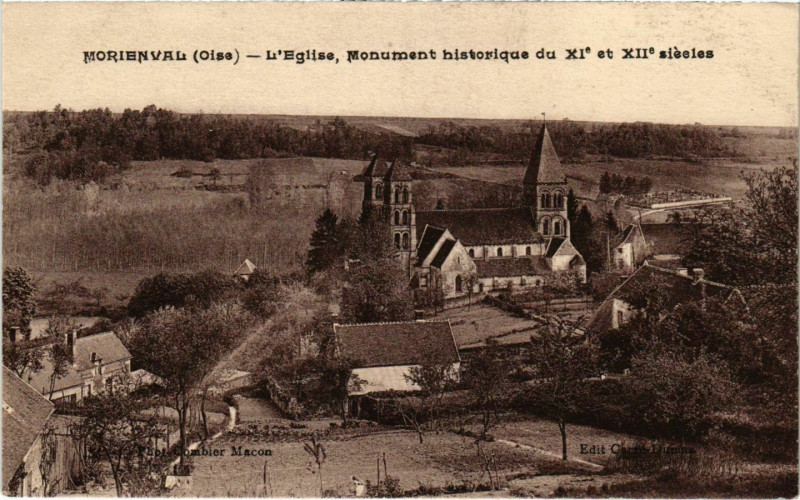 Carte postale ancienne Morienval- Eglise France à Morienval
