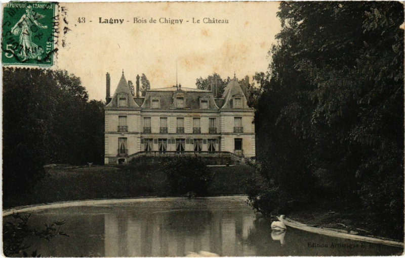 Carte postale ancienne Lagny- Bois de Chigny, Le Chateau France à Lagny