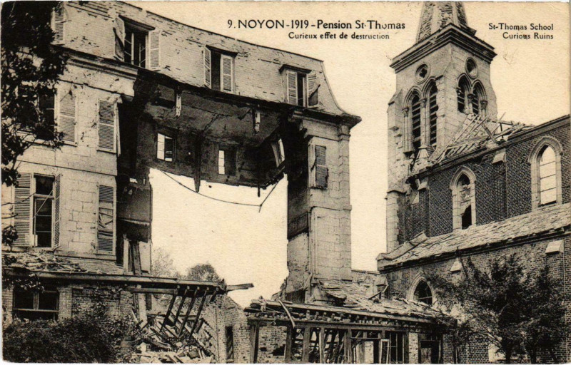 Carte postale ancienne Noyon- PensionSaint-Thomas France à Noyon