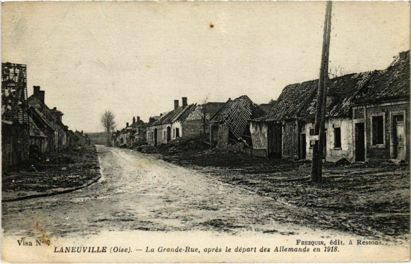 Carte postale ancienne Laneuville- La Grande Rue France à Ville
