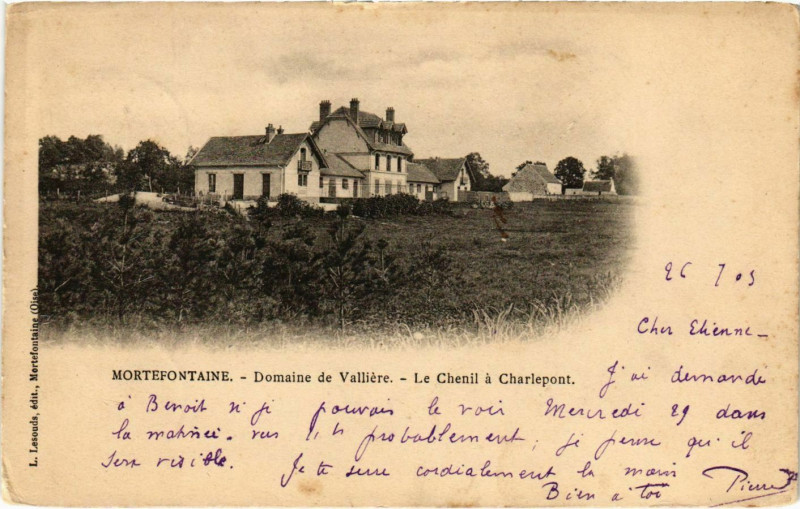 Carte postale ancienne Mortefontaine- Domaine de Valliere France à Mortefontaine