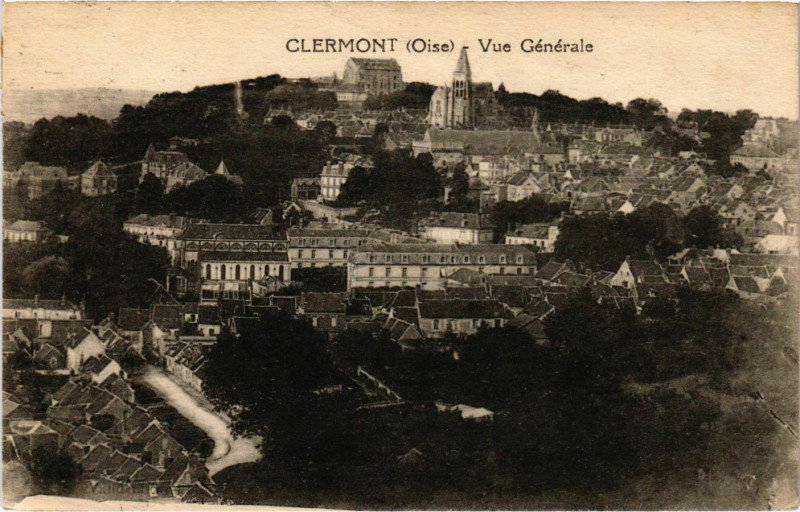 Carte postale ancienne Clermont- vue generale France à Clermont