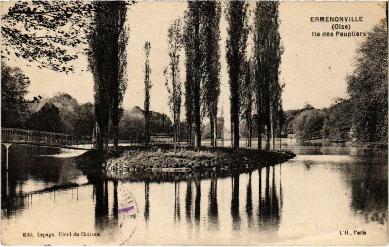 Carte postale ancienne Ermenonville- Ile des Peupliers France à Ermenonville