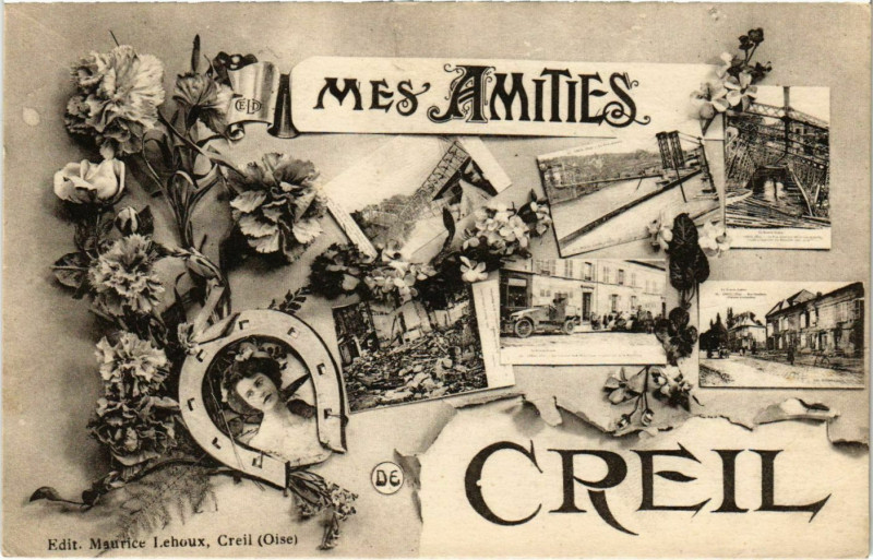 Carte postale ancienne Creil- souvenir France à Creil