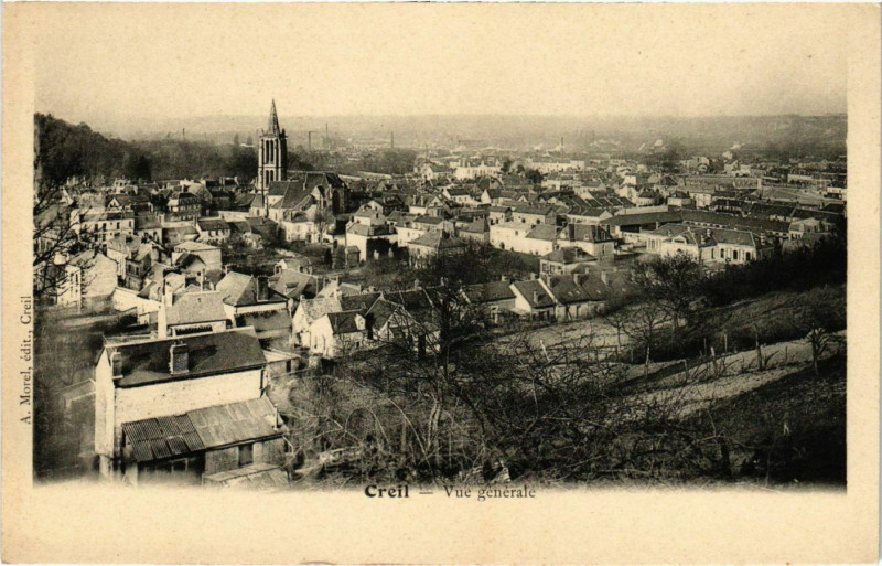 Carte postale ancienne Creil- vue generale France à Creil