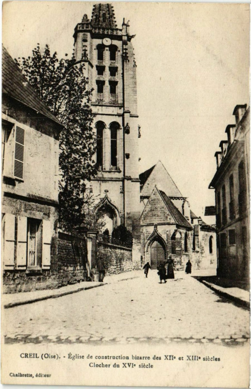 Carte postale ancienne Creil- Eglise de construction bizarre France à Creil
