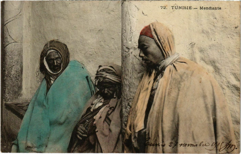 Carte postale ancienne Mendiants Tunisie