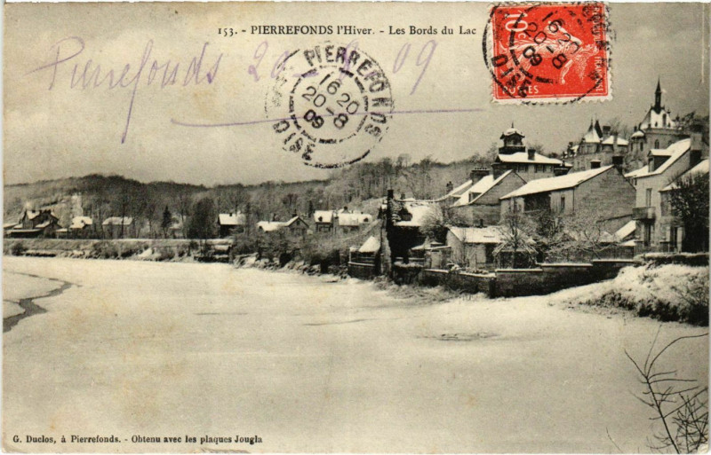 Carte postale ancienne Pierrefonds- Les Bords du Lac France à Pierrefonds