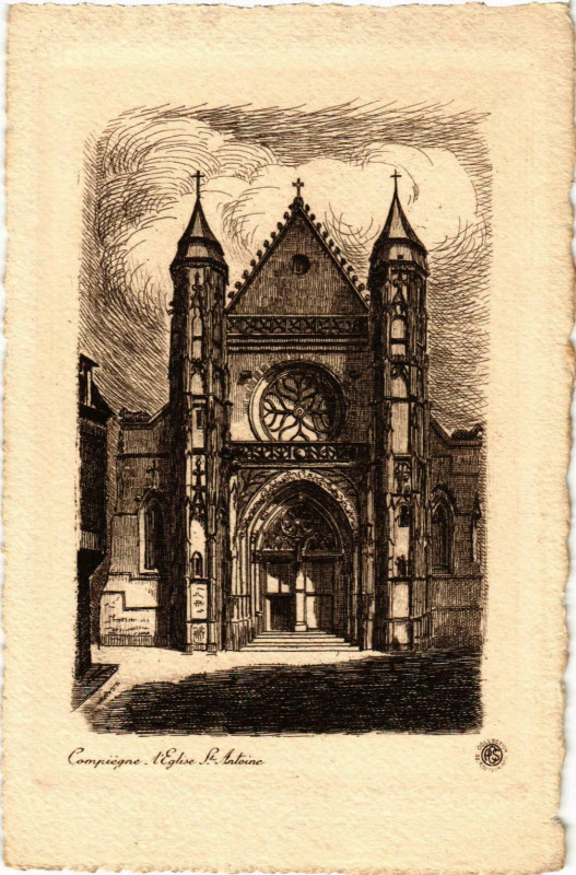 Carte postale ancienne Compiegne- Eglise Saint Antoine France à Compiègne