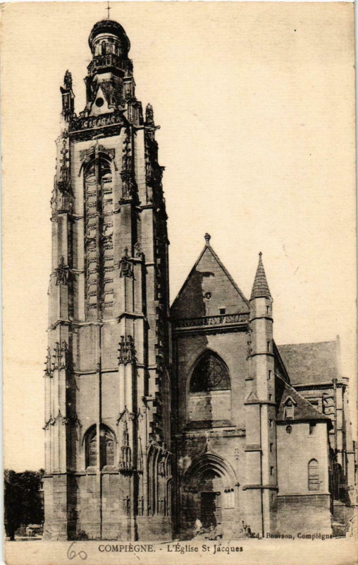 Carte postale ancienne Compiegne- Eglise Saint Jacques France à Compiègne