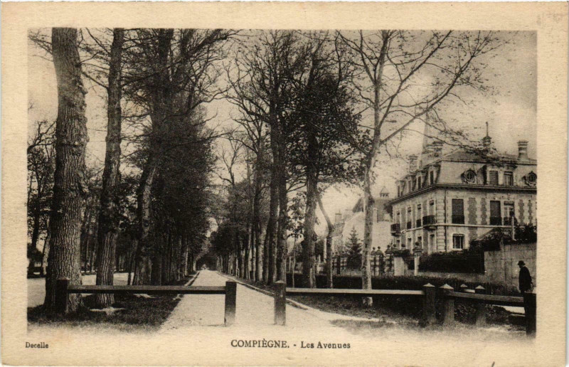 Carte postale ancienne Compiegne- Les Avenues France à Compiègne