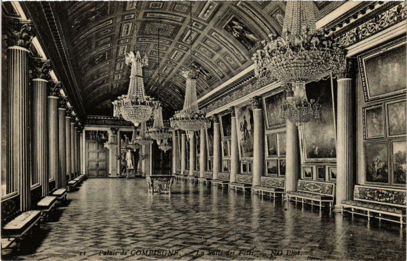 Carte postale ancienne Compiegne- Le Palais, La Salle des Fetes France à Compiègne