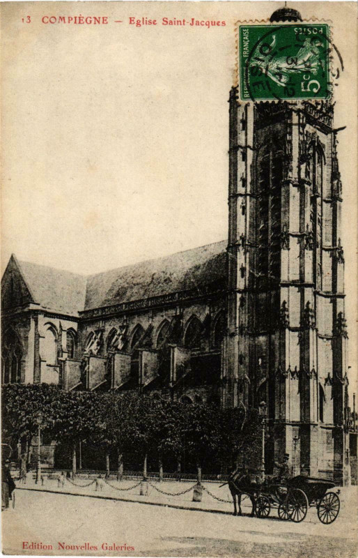 Carte postale ancienne Compiegne- Eglise Saint Jacques France à Compiègne