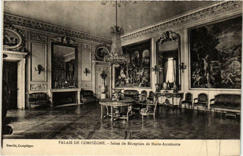 Carte postale ancienne Compiegne- Le Palais,Salon de Marie Antoinette France à Compiègne