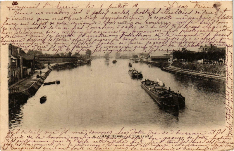 Carte postale ancienne Compiegne- L'Oise France à Compiègne