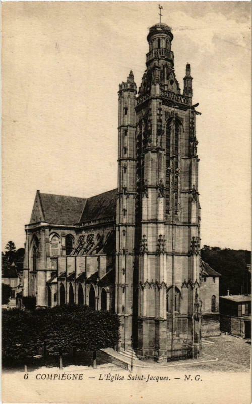 Carte postale ancienne Compiegne- Eglise Saint Jacques France à Compiègne