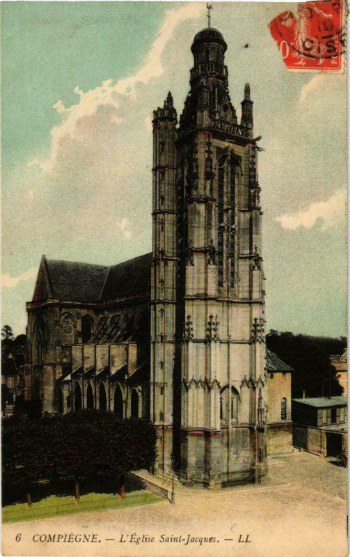 Carte postale ancienne Compiegne- Eglise Saint Jacques France à Compiègne