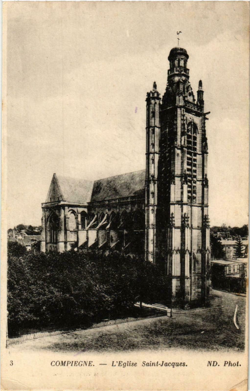 Carte postale ancienne Compiegne- Eglise Saint Jacques France à Compiègne