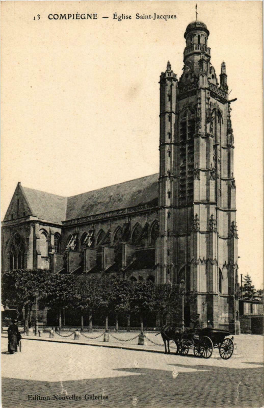 Carte postale ancienne Compiegne- Eglise Saint Jacques France à Compiègne