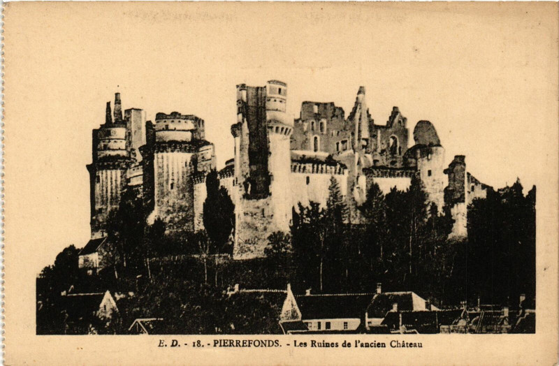Carte postale ancienne Compiegne- Les Ruines de l'ancien Chateau France à Compiègne