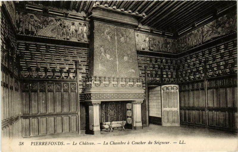 Carte postale ancienne Compiegne- Le Chateau, La Chambre a Coucher de Seigneur France à Compiègne