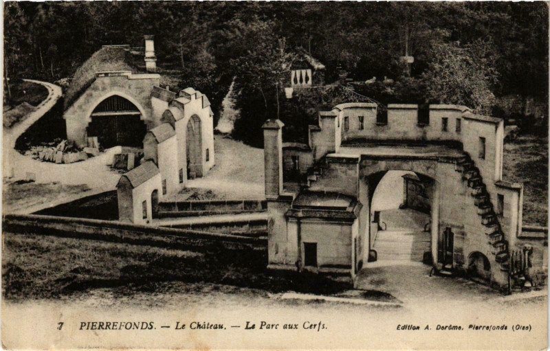 Carte postale ancienne Compiegne- Le Chateau, Le Parc aux Cerf France à Compiègne