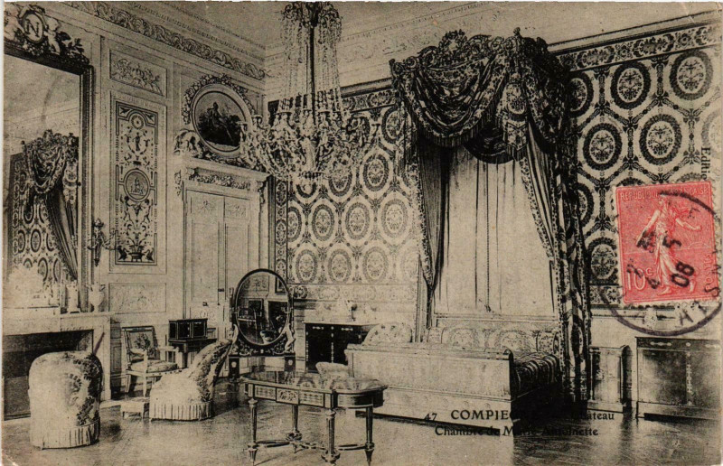Carte postale ancienne Compiegne- Le Chateau, Chambre de Marie Antoinette France à Compiègne