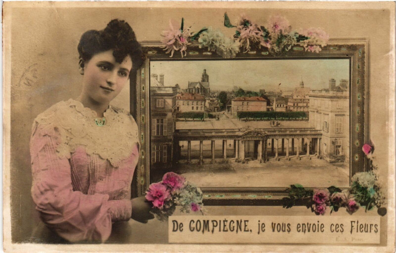 Carte postale ancienne Compiegne- souvenir France à Compiègne