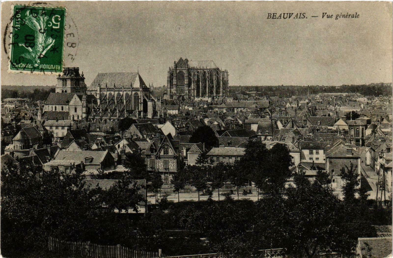 Carte postale ancienne Beauvais- vue generale France à Beauvais