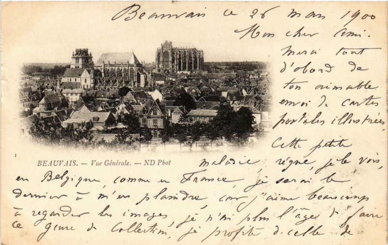 Carte postale ancienne Beauvais- vue generale France à Beauvais