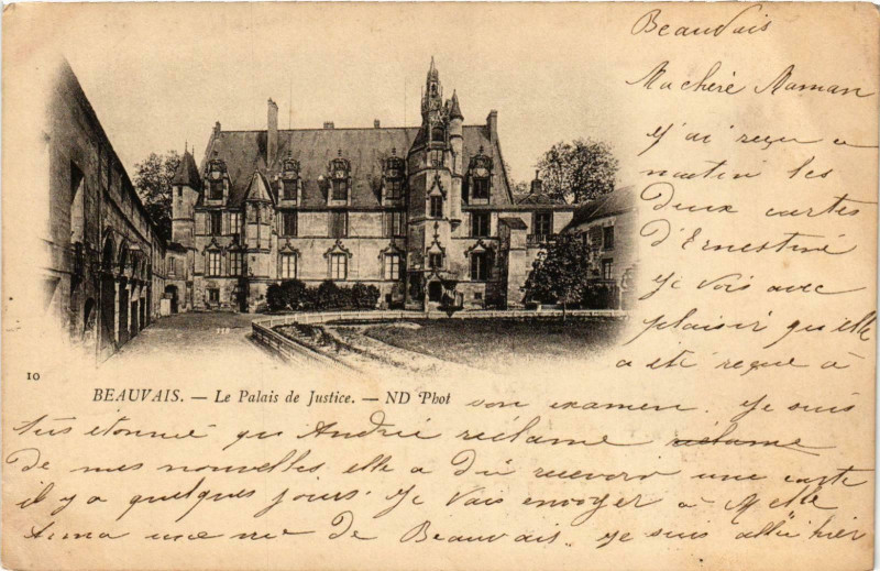 Carte postale ancienne Beauvais- Le Palais de Justice France à Beauvais
