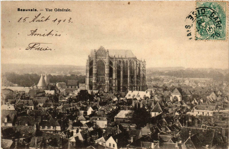 Carte postale ancienne Beauvais- vue generale France à Beauvais