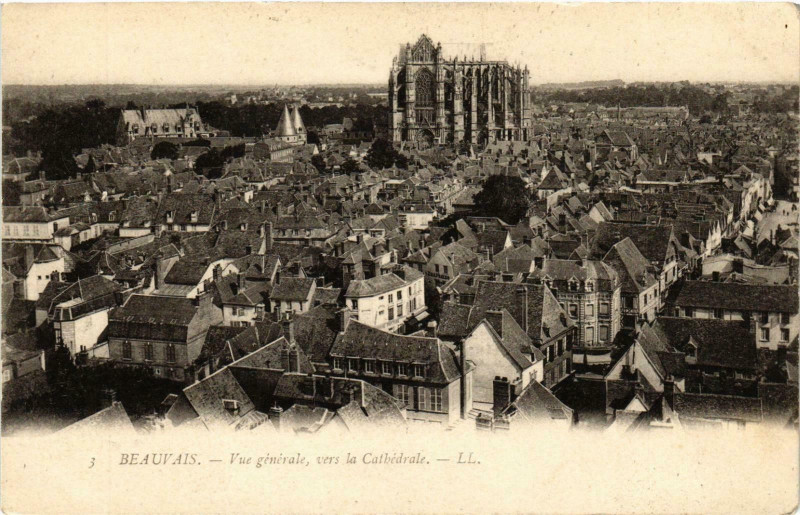 Carte postale ancienne Beauvais- vue generale France à Beauvais